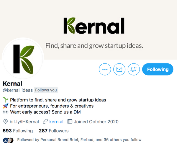 🐦 Twitter Account & New Startup Founders